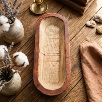 Wooden Candle Dough Bowl(10*4 inch)