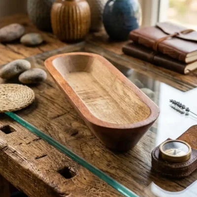 Wooden Candle Dough Bowl (12*4) inch