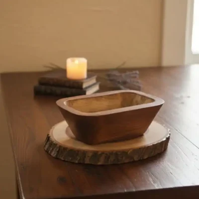 Wooden Candle Tub Bowl 6*4 (inch)
