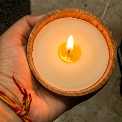 Wooden Cup Candle
