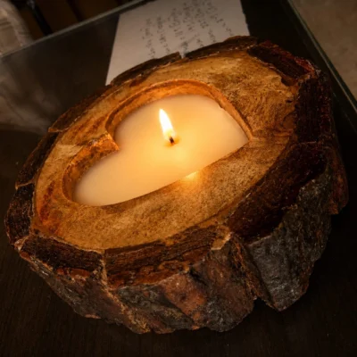 Heart Shape Buckle Candle 5 inch