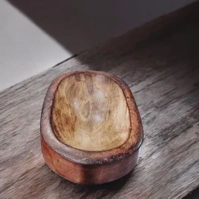 Wooden Candle Oval Bowl 6*4 (inch)
