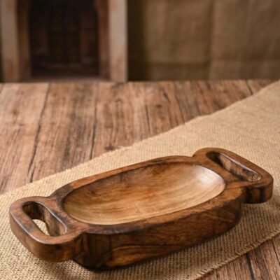 Wooden Candle Handle Tray Bowl 8*4 (inch)