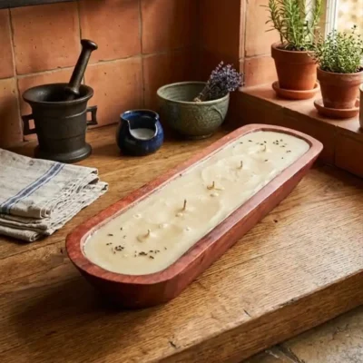 Wooden Candle Dough Bowl 18*4 (inch)
