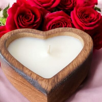 Rustic Heart Candle 4 inch