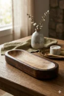 Wooden Candle Oval Bowl 12*4 (inch)