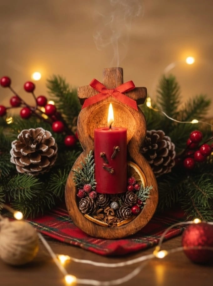Snowman Candle