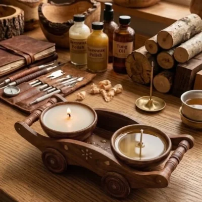 Candle Trolley with 2 Bowls