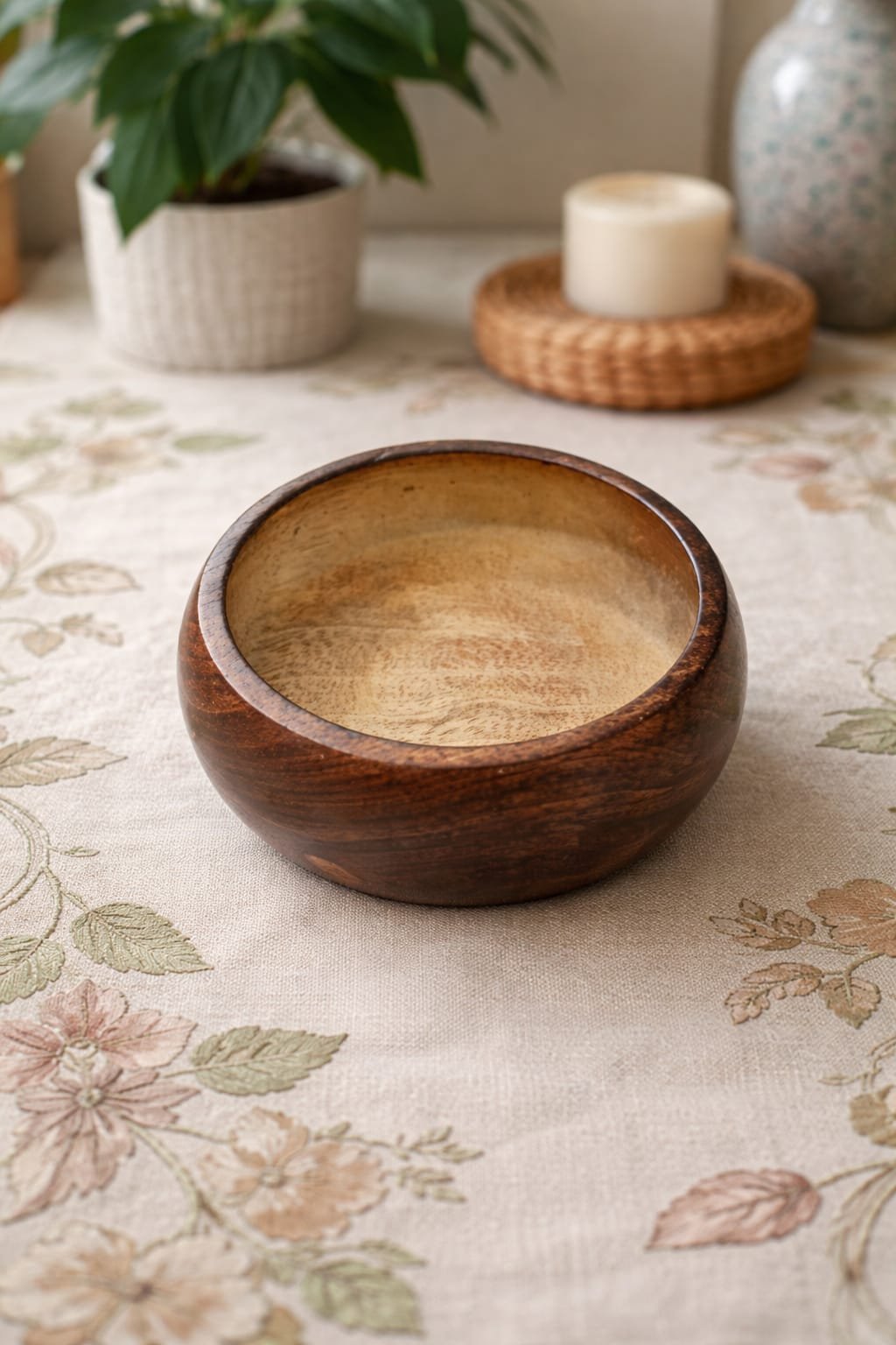 Wooden Candle Urli 4 inch - Image 4