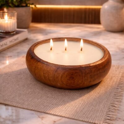 Wooden Candle Urli 5 inch