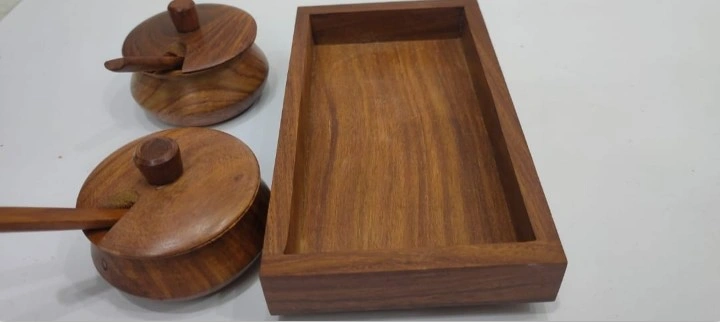 Wooden Handi set of 2 - Image 3