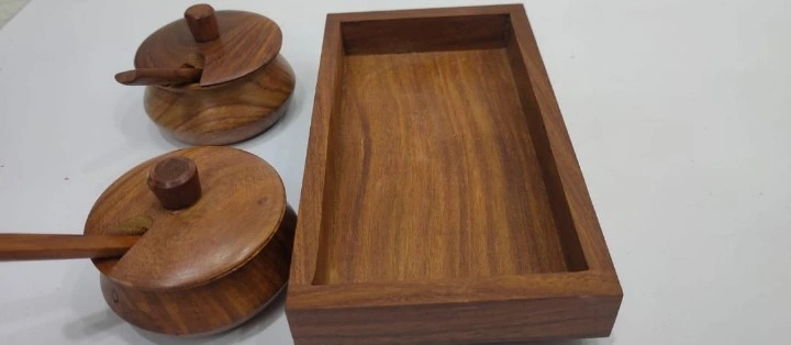 Wooden Handi set of 2 - Image 4