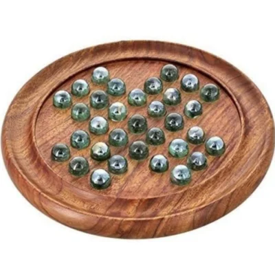 Wooden Solitaire with Marble