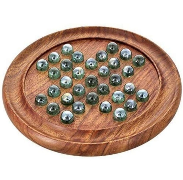 Wooden Solitaire with Marble