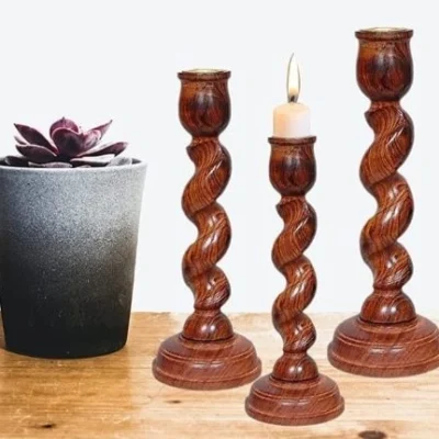 Wooden Candle Stand Set of 3